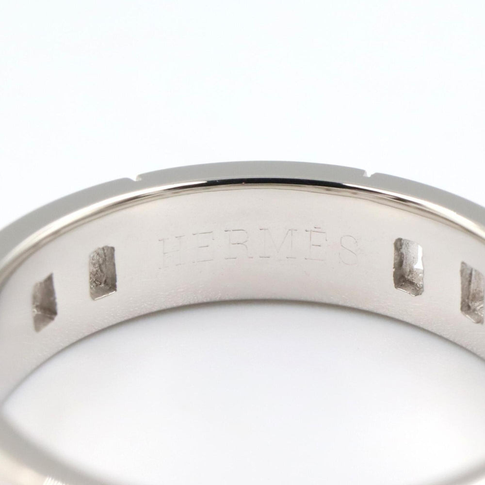 Hermes Hercules Ring, 18K White Gold (18KWG), Women's, Silver Tone — Like New