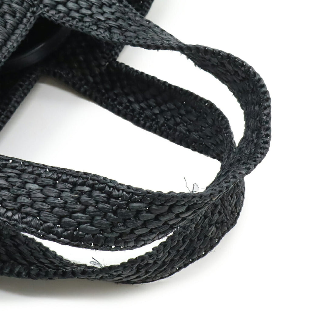 LOEWE Loewe Font Tote Small Bag Handbag Shoulder Raffia Black White A685B59X01