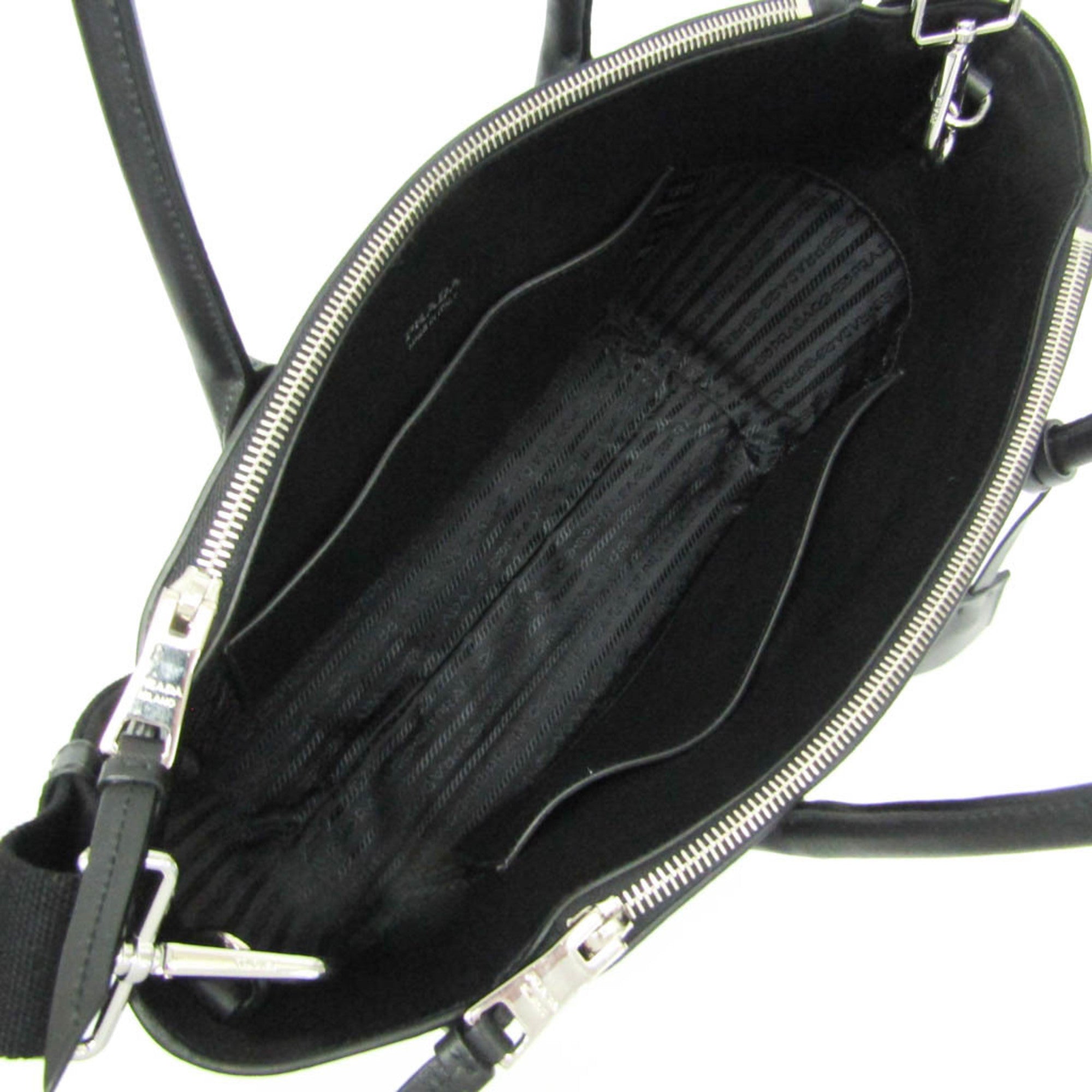 Prada GRACE LUX 1BA183 Women's Leather Shoulder Bag,Tote Bag Black — Like New