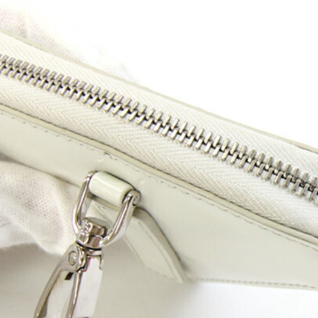 Prada Pouch 1TL433 White Leather Bag Charm Triangle Coin Case Women's PRADA
