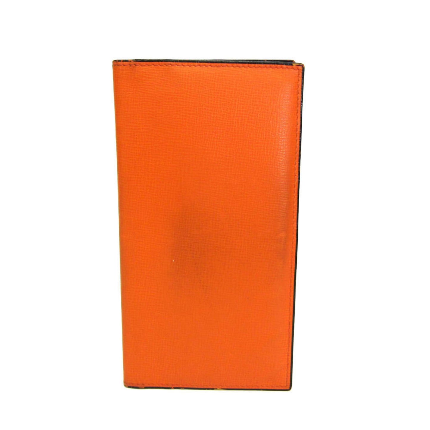 Valextra Vertical 12 Card V8L21 Men,Women Leather Long Bill Wallet (bi-fold) Orange