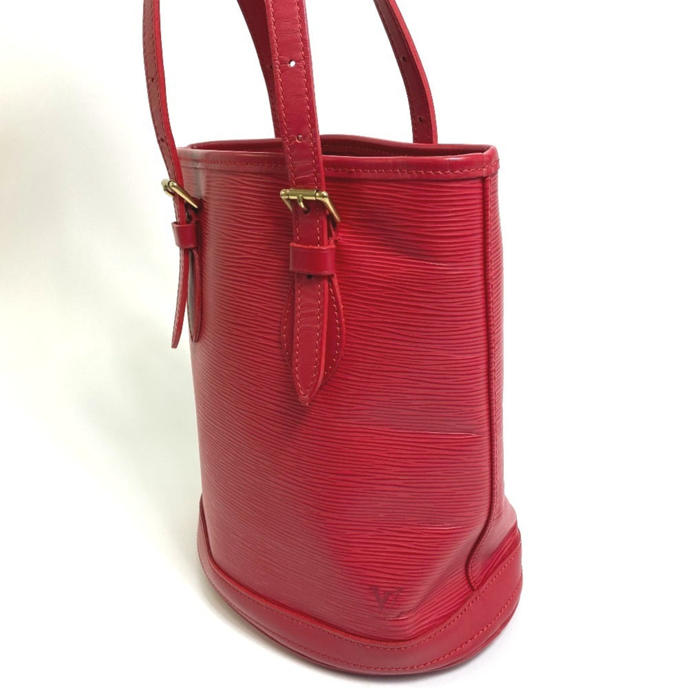 LOUIS VUITTON M5899E Epi Petite Bucket PM Bucket-Shaped Shoulder Bag in Leather, Women's, Rouge Red — Like New