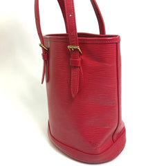 LOUIS VUITTON M5899E Epi Petite Bucket PM Bucket-Shaped Shoulder Bag in Leather, Women's, Rouge Red — Like New