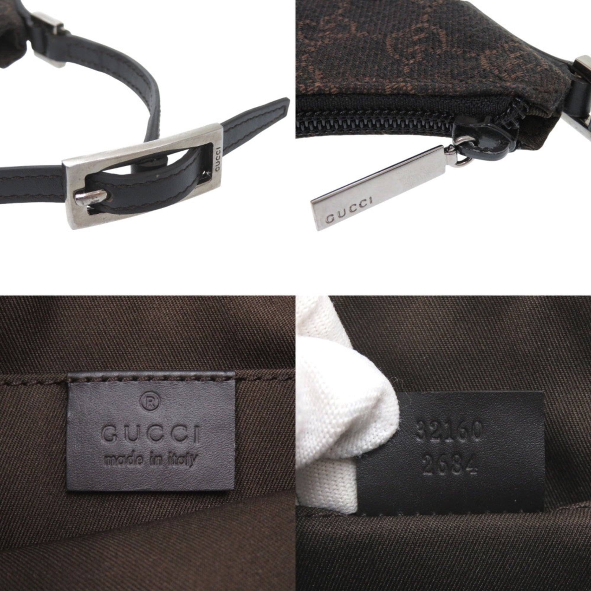 Gucci 32160 GG Canvas Brown Handbag 1414GUCCI