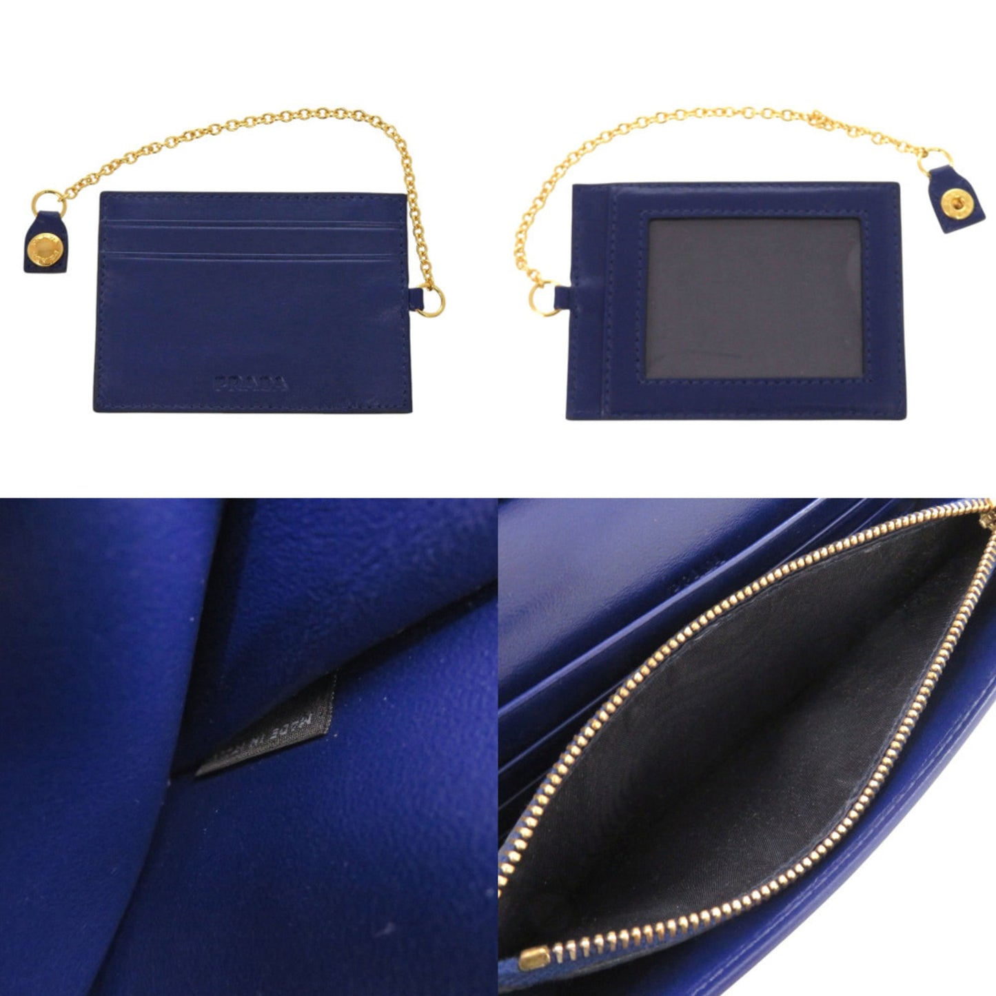 Like new Prada 1M1132 quilted nylon and leather blue long wallet, 0199 PRADA