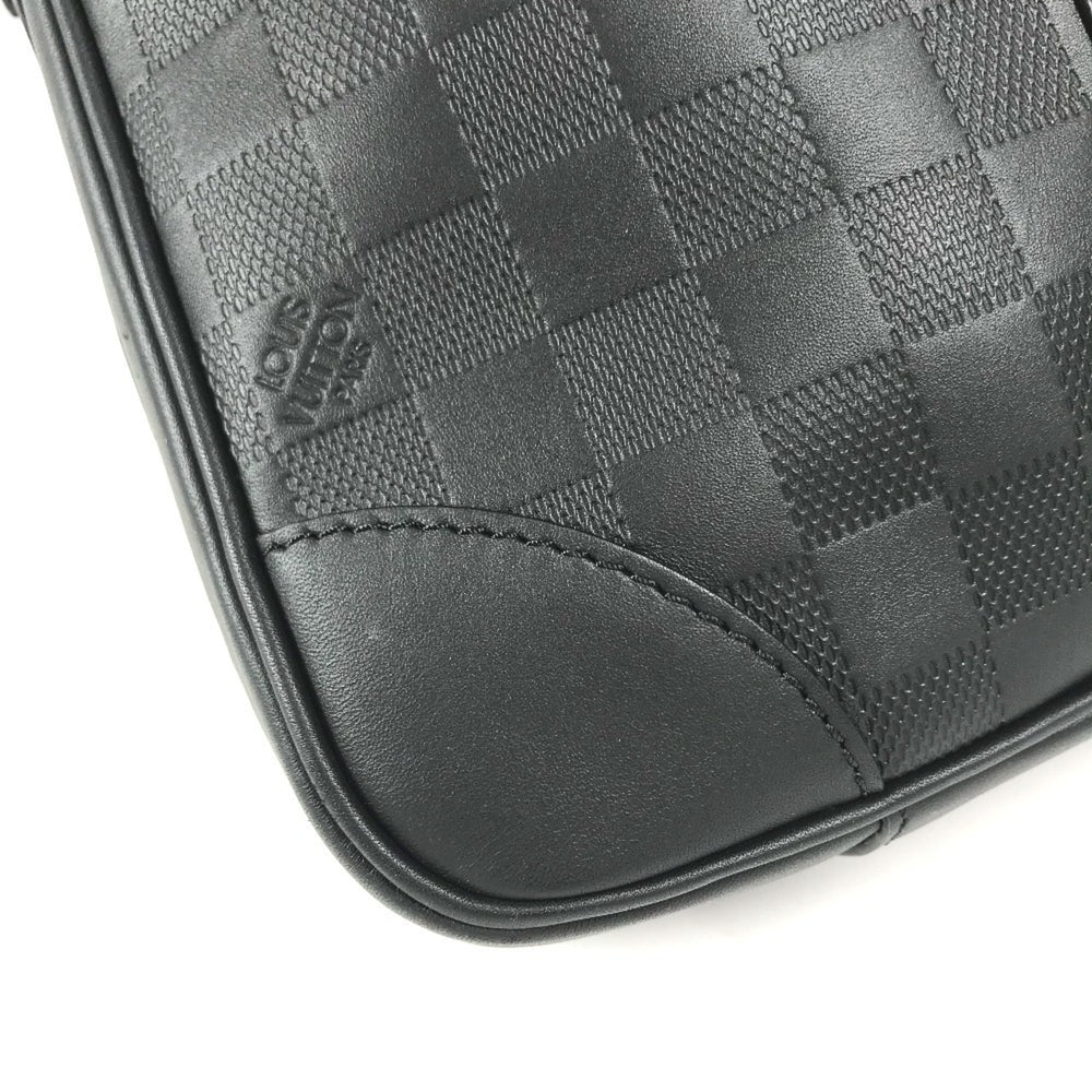 LOUIS VUITTON N40444 Damier Infini Porte Documents Voyage PDV Bag 2-Way Shoulder Handbag Business Leather Men's Women's Onyx Black — Like New