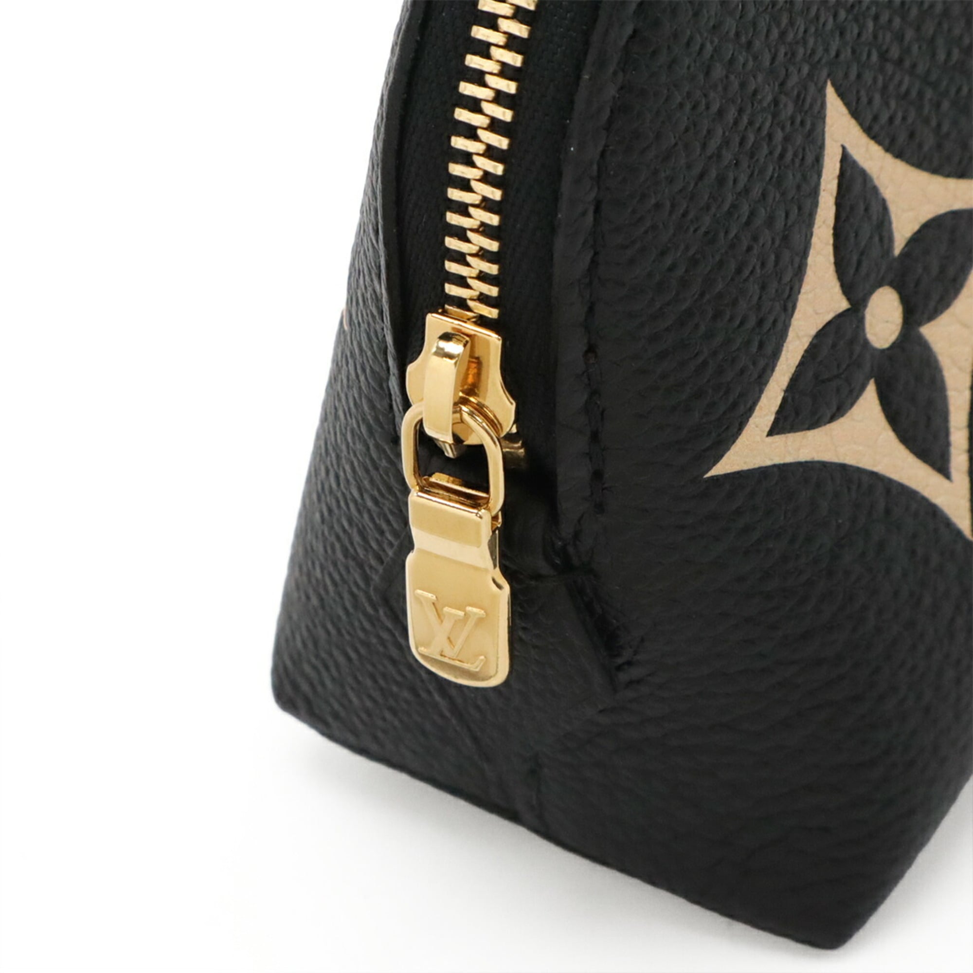 LOUIS VUITTON Louis Vuitton Monogram Empreinte Pochette Tick Bicolor Black Beige M59086 — Like New
