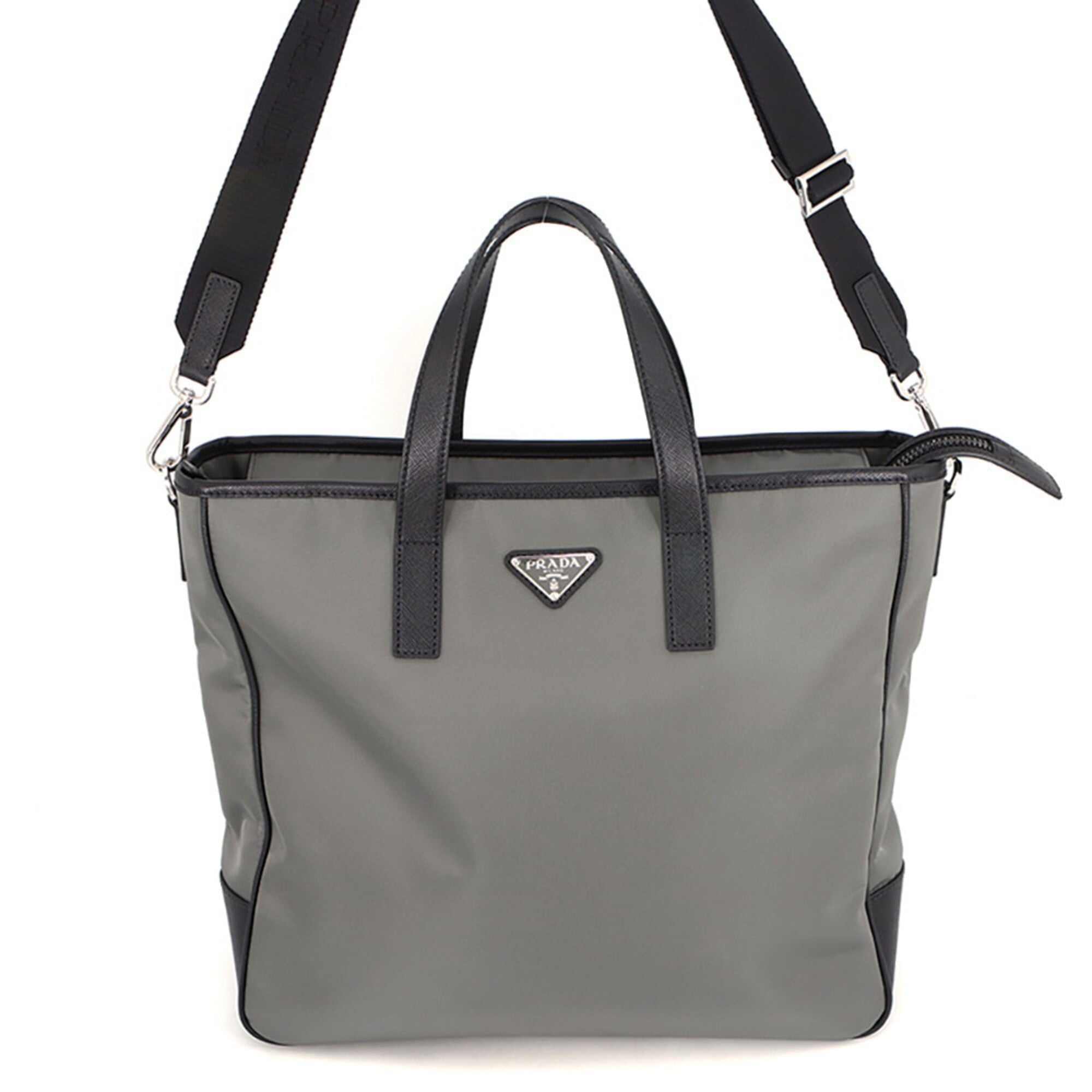 Prada Triangle Tote Bag Tessuto Saffiano Re-Nylon Nylon 2VG064 PRADA Black Handbag — Like New