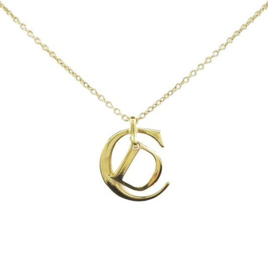 Vintage Christian Dior CD logo necklace pendant, vintage gold, for men and women.