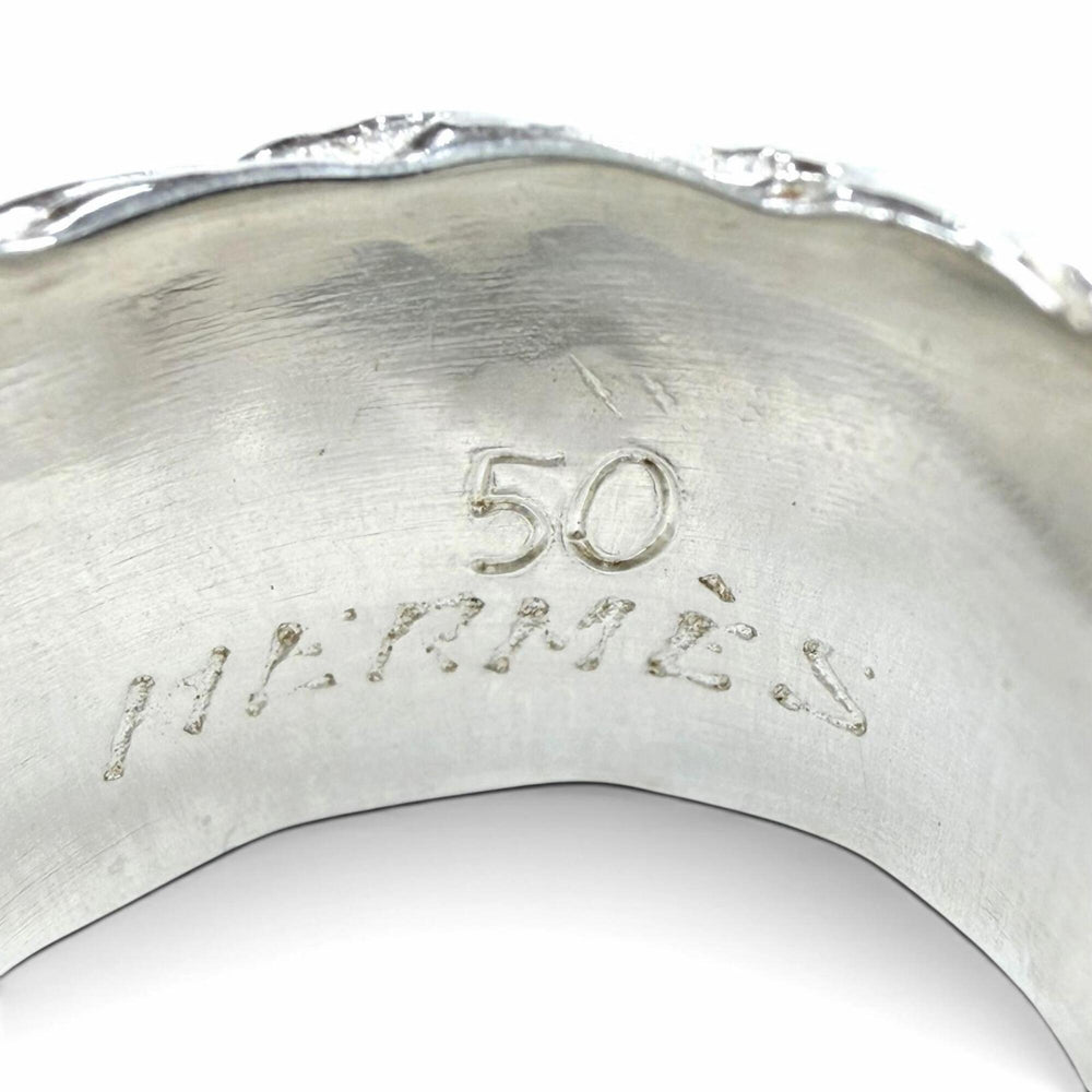 HERMES Vintage Diane Ring, 925 Sterling Silver, Weight 10.8g, Women's — Like New