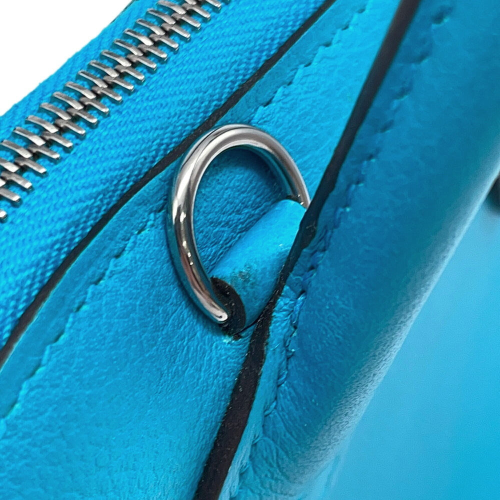 Hermes Bolide 1923 Mini Blue Zanzibar Evercolor W stamp HERMES 2-way shoulder bag handbag women's — Like New