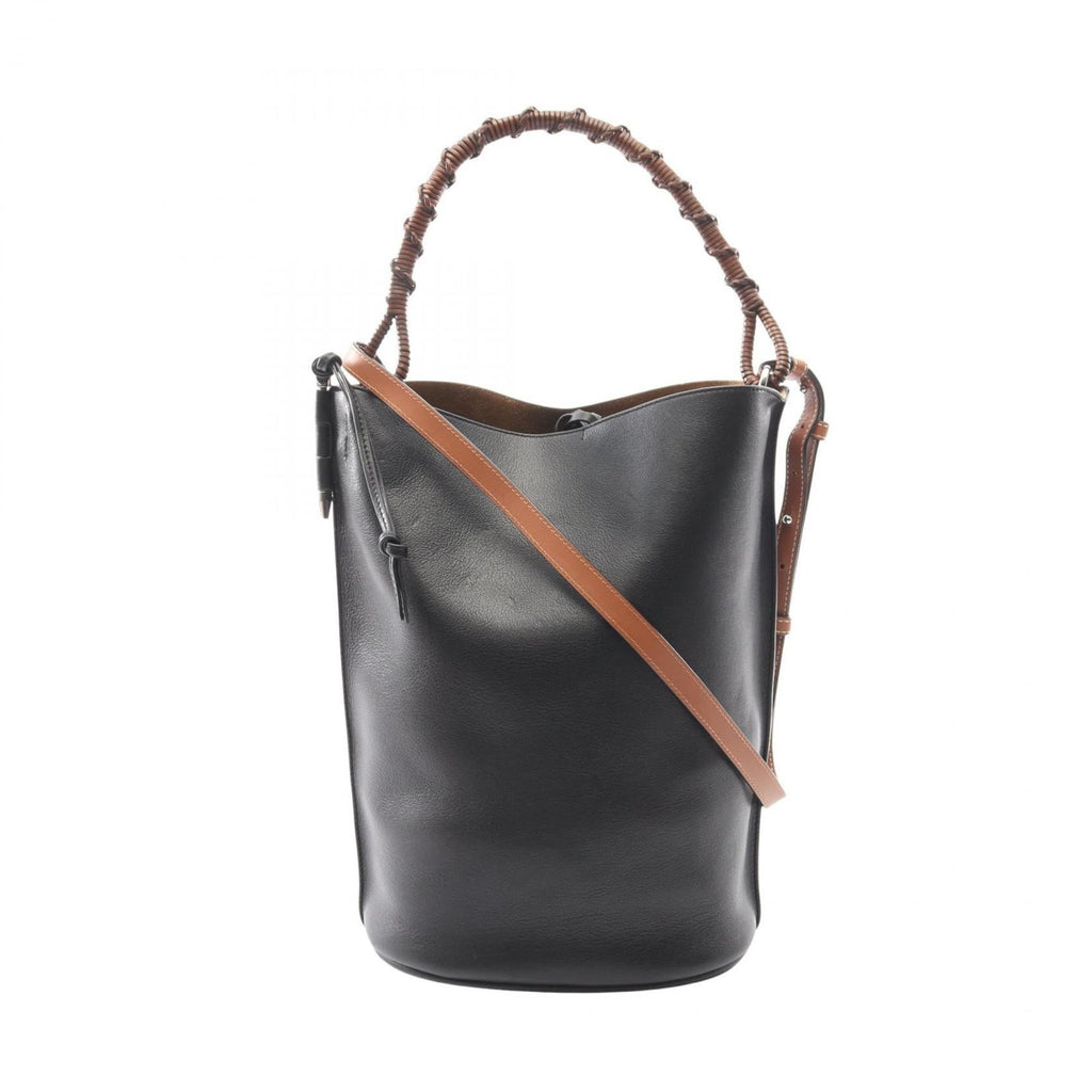 LOEWE Gate Large Bucket Handbag, Leather, Women's, Black and Brown