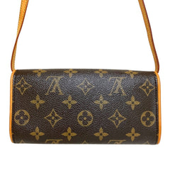 LOUIS VUITTON Louis Vuitton Pochette Twin PM Monogram Shoulder Bag M51854 Brown Women's — Like New