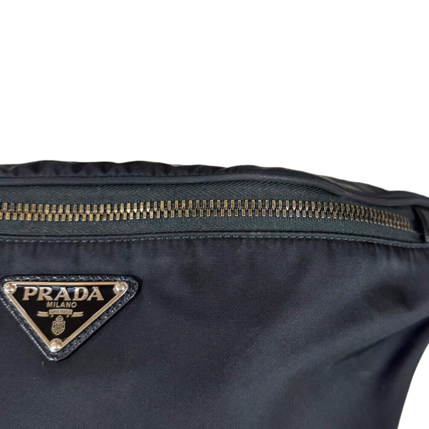 Pre-owned Prada Saffiano Leather Belt Bag/Body Bag, Re-Nylon 2VL033, Black, Men's