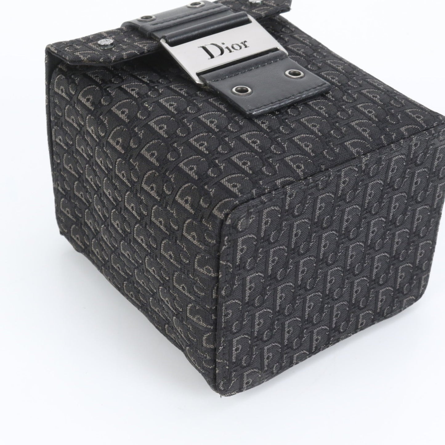 Christian Dior Trotter Street Chic Vanity Bag, Leather Hand Tote, Black, Women's