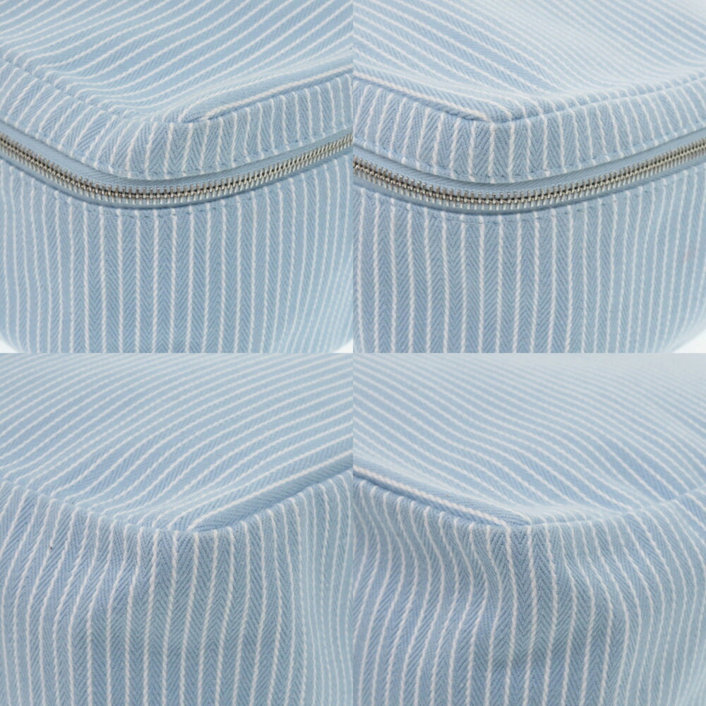 Hermes Like new Hermès Cabriole To-Go MM cotton pouch in white and blue. 1009 — Like New