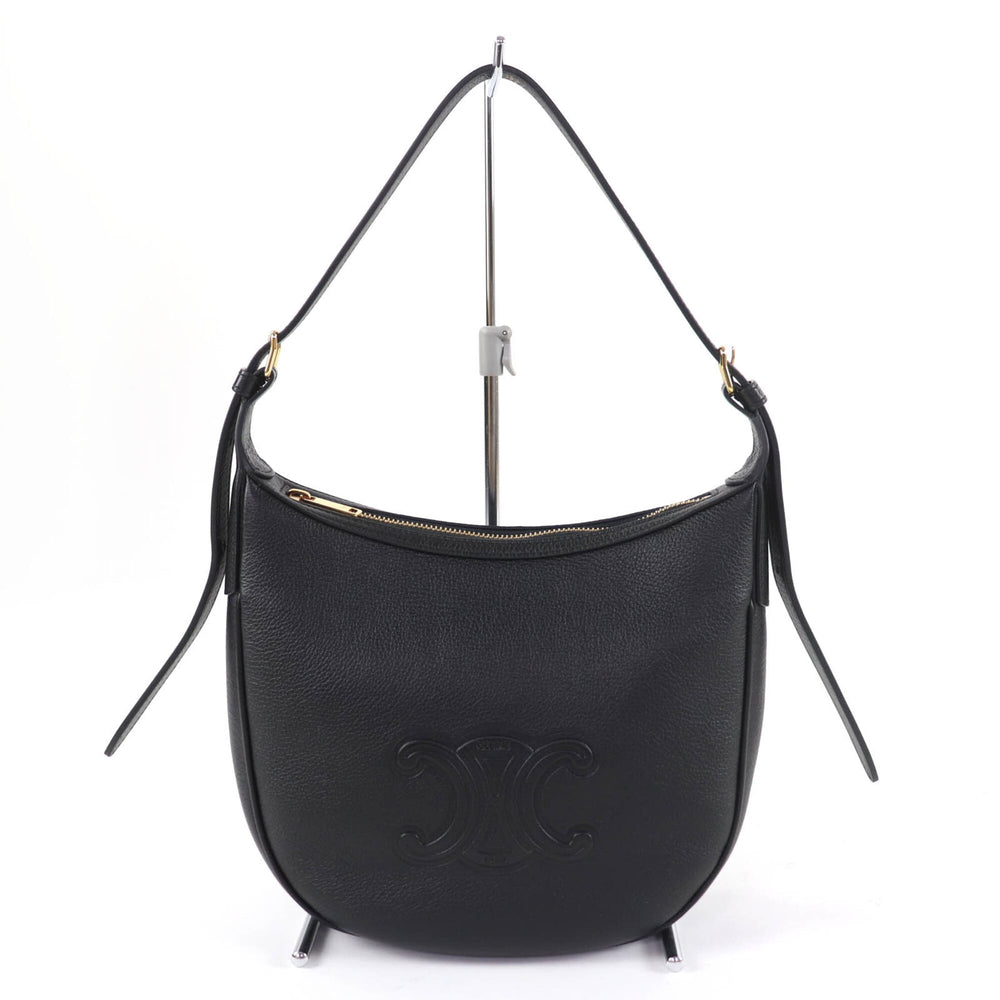 CELINE 11725 Cuir Triomphe Eloise Small Leather 2-Way Handbag/Shoulder Bag, Black, with Dust Made in Italy, Women's — Like New