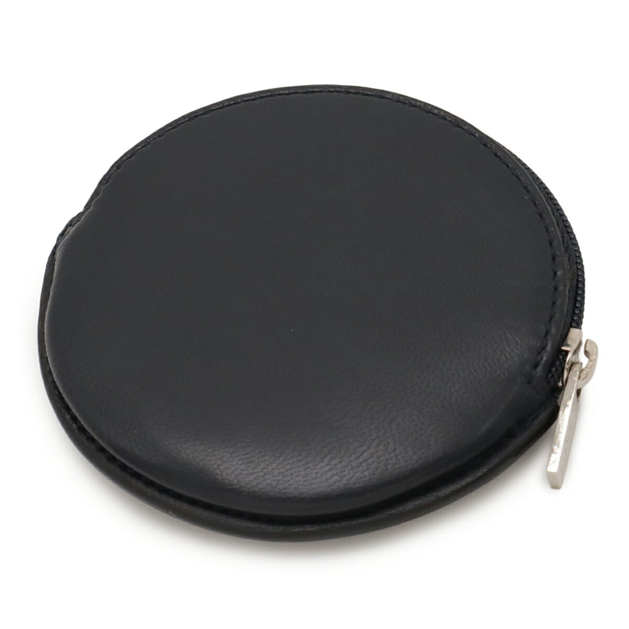 LOEWE Anagram coin case, wallet, purse, round leather, black