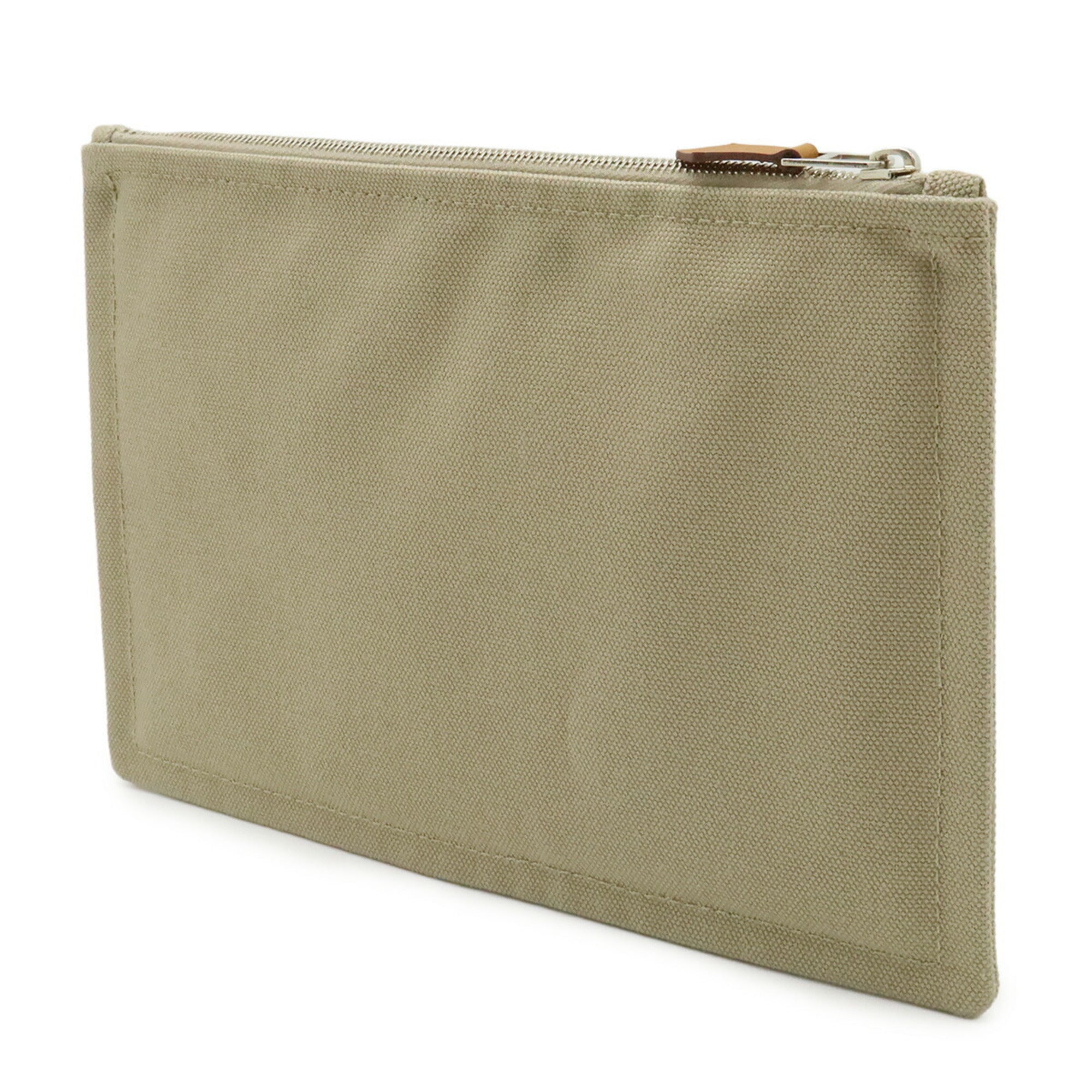 HERMES New Yachting PM Flat Pouch Handbag Canvas Leather Sand Beige — New - Store Return