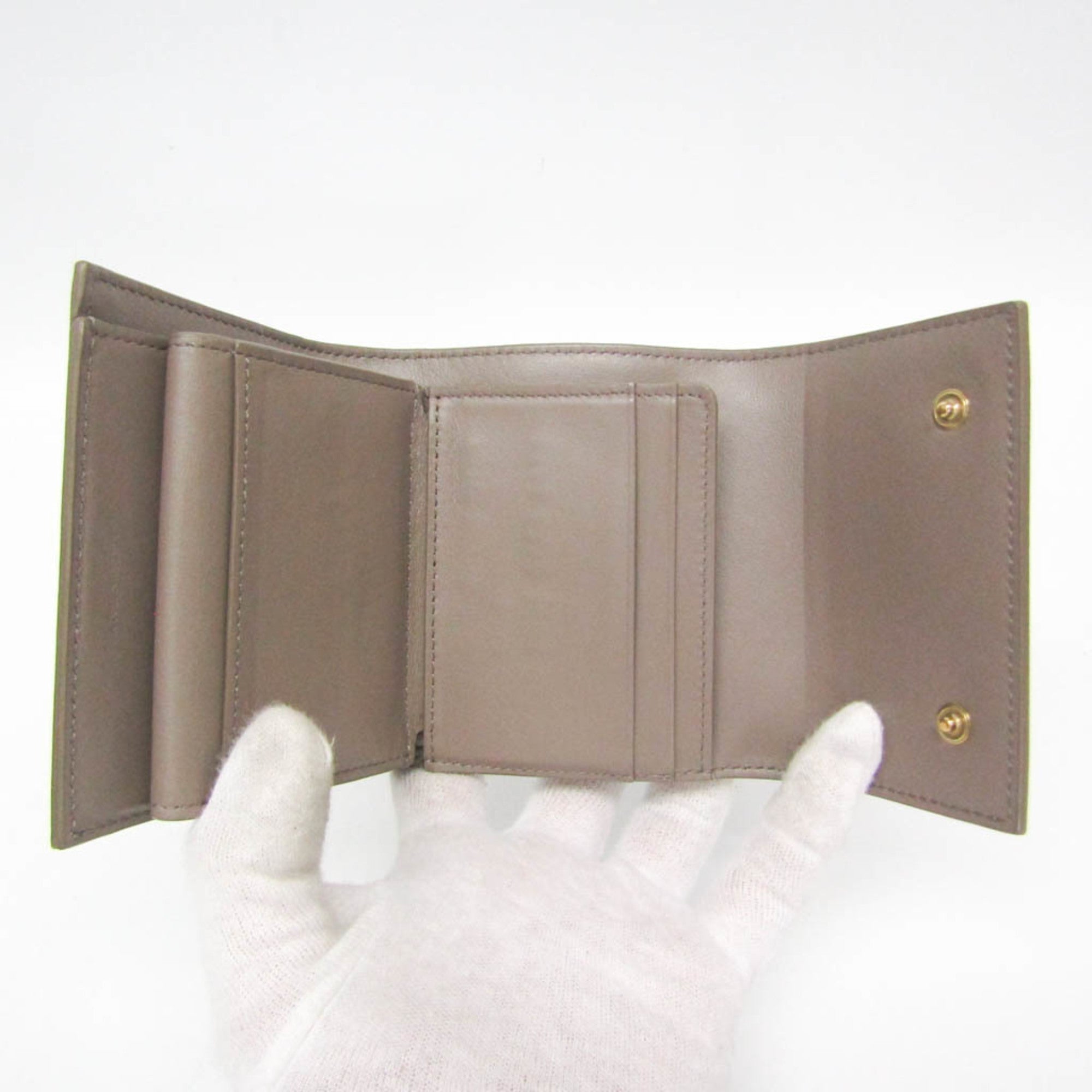 Celine Small Triford Wallet 10B573BEL.31AN Women's  Embossed Calf Leather Wallet (tri-fold) Gray