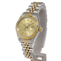 Rolex Datejust Two-Tone 69173, serial number in the 96s range, champagne gold dial, stainless steel, 18K yellow gold, overhauled December 2025, automatic winding — Like New