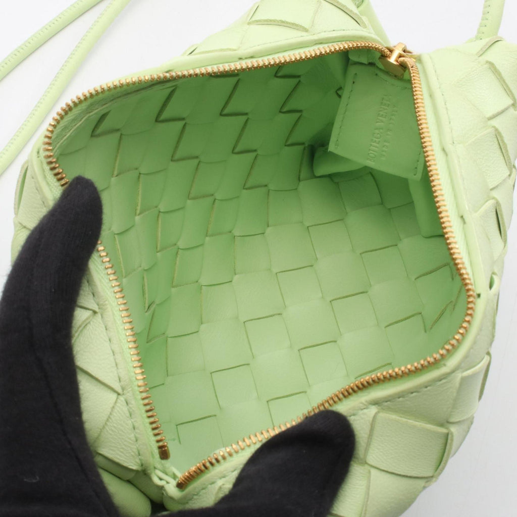 Bottega Veneta Loop Intrecciato Shoulder Bag, Leather, Women's, Green, 680254