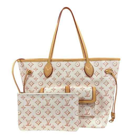 Pre-owned Louis Vuitton Neverfull MM Monogram Fall for You Tote Bag, PVCM20921, Beige, Women's