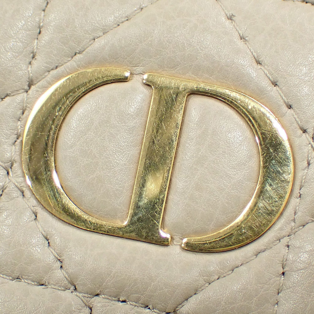 Christian Dior Caro Scarlett Women's Bifold Wallet in Beige Calfskin Leather (S5032UWHC-M116)