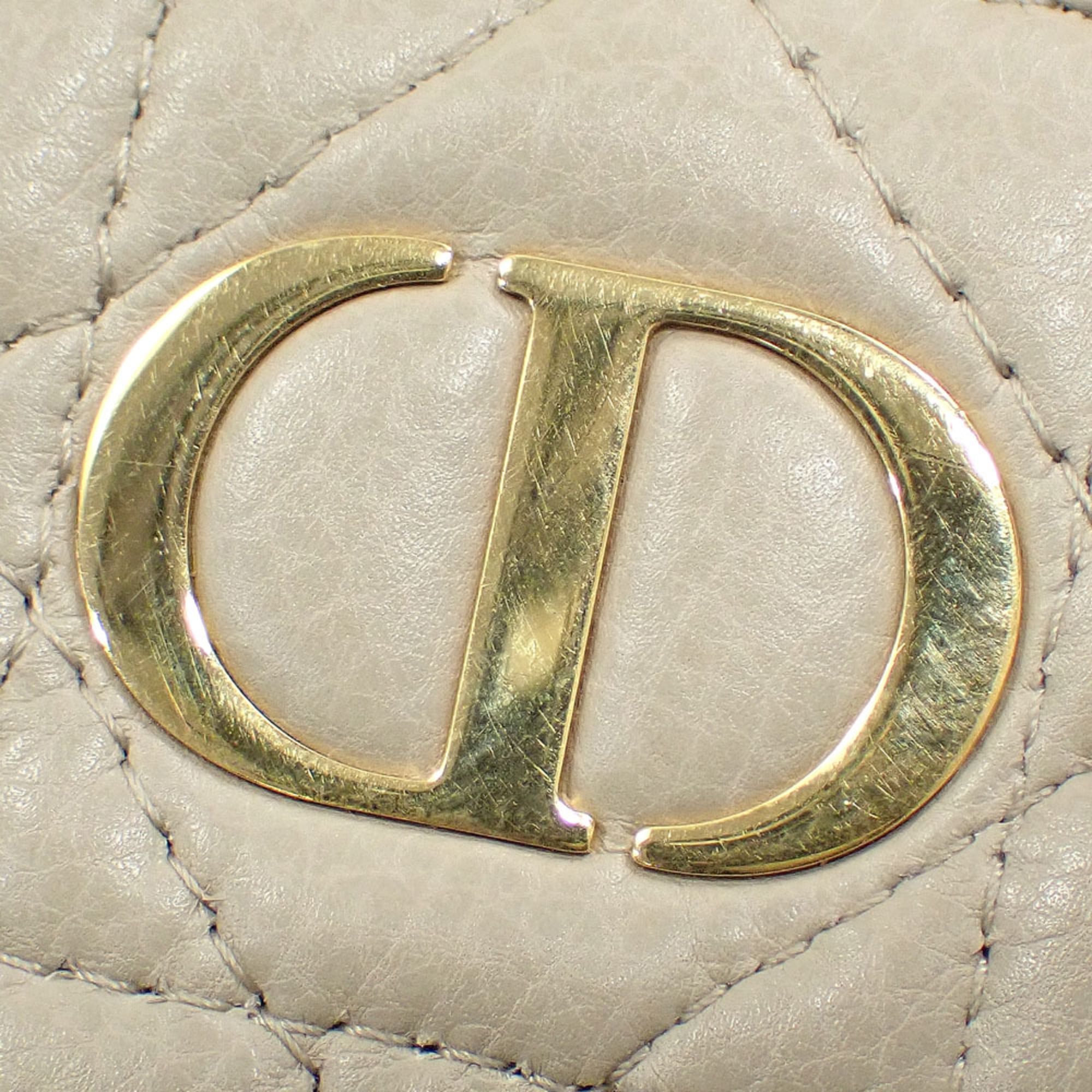 Christian Dior Caro Scarlett Women's Bifold Wallet in Beige Calfskin Leather (S5032UWHC-M116)