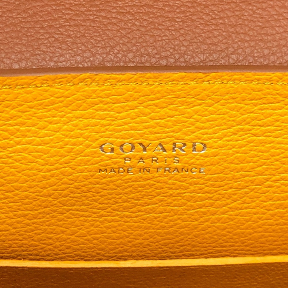 GOYARD Saigon Mini Soft Bag, 2-Way Crossbody Shoulder Handbag, Coated Canvas, Leather, Women's, Black & Tan, Like New — Like New