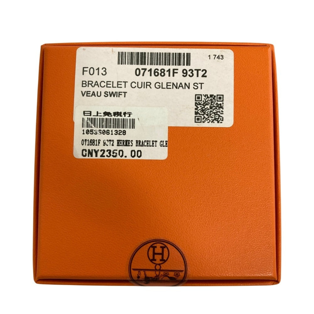 HERMES Hermes Glenan Leather Bracelet Orange Women's — Like New