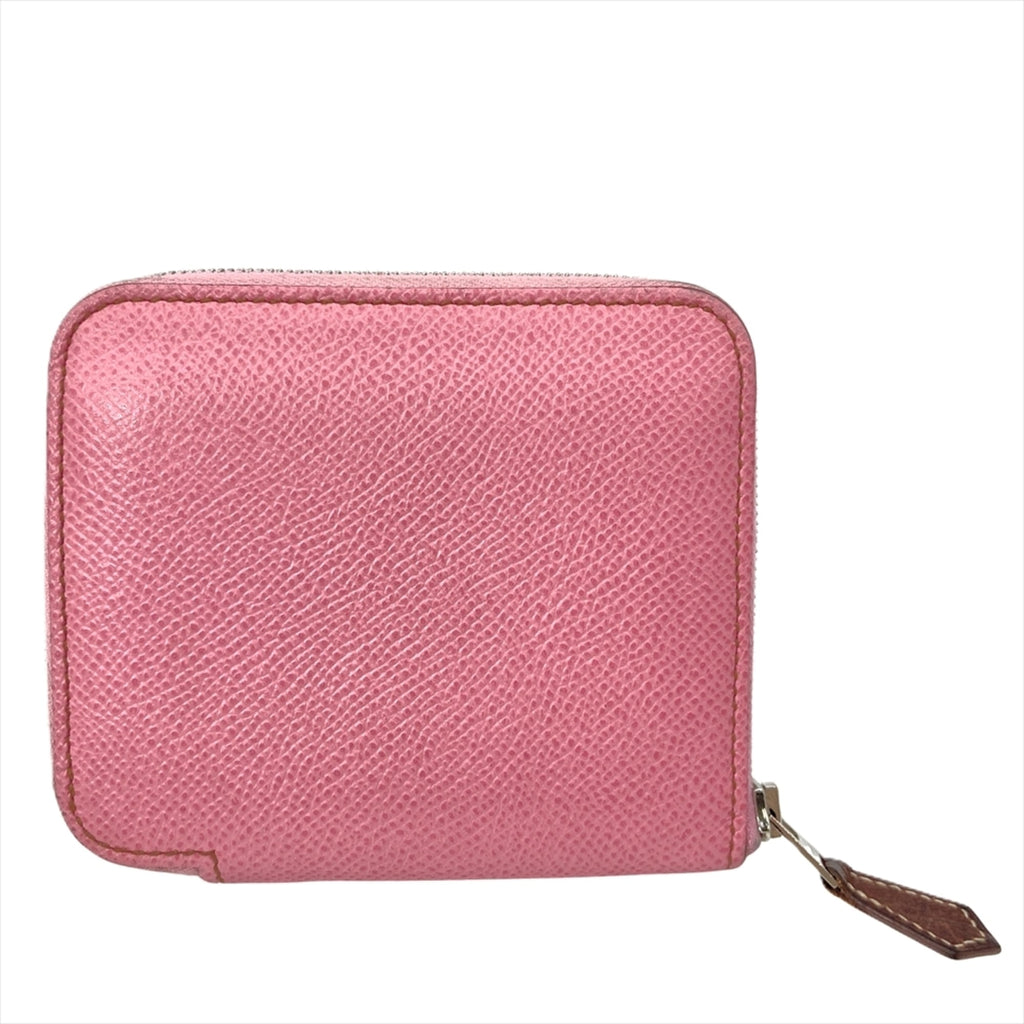 Hermes Hermès Azap Silkin Compact Wallet/Coin Case, Epsom Leather, Z Stamp, Pink, Rose Confetti, Women's