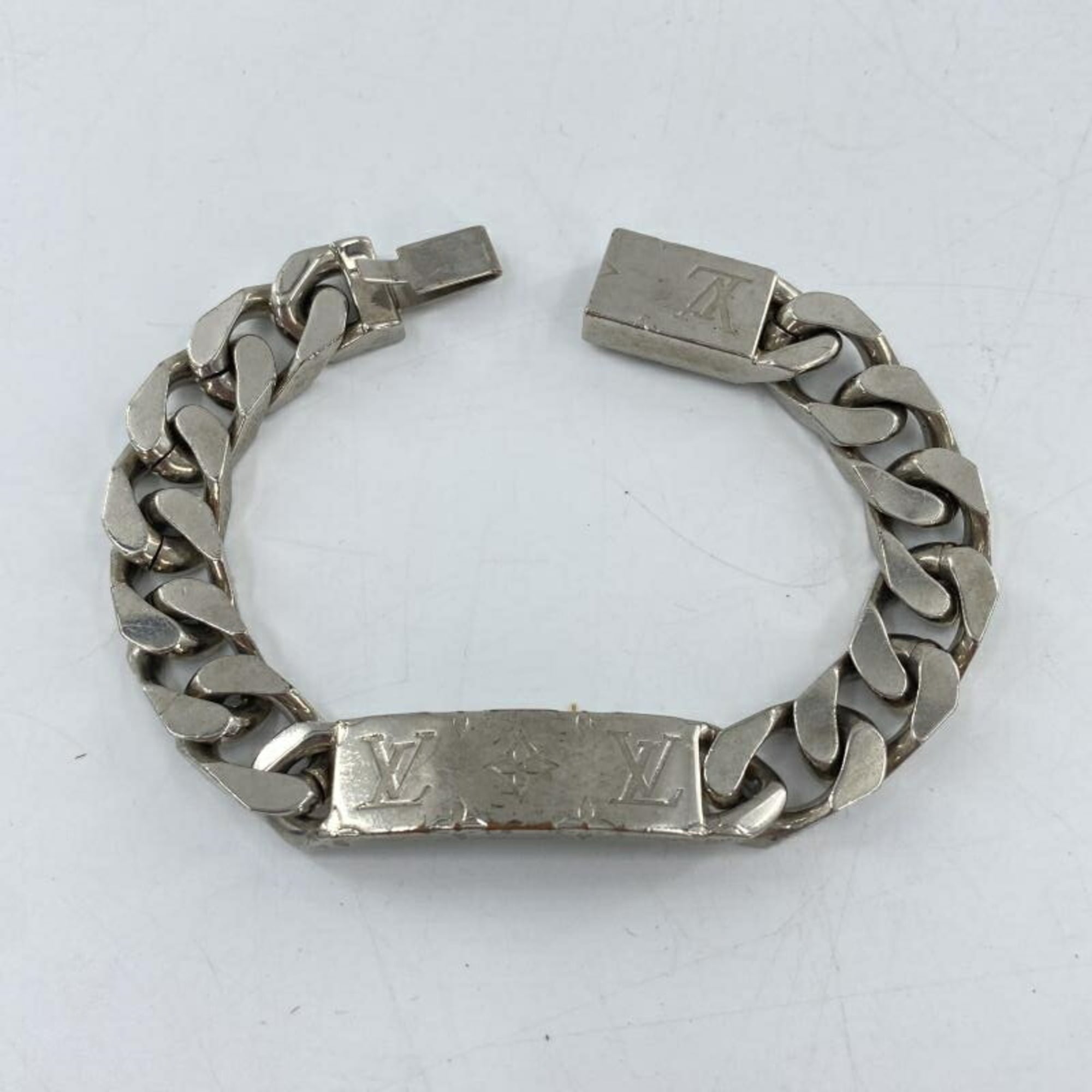 LOUIS VUITTON Chain Bracelet M62486 Monogram Silver Louis Vuitton