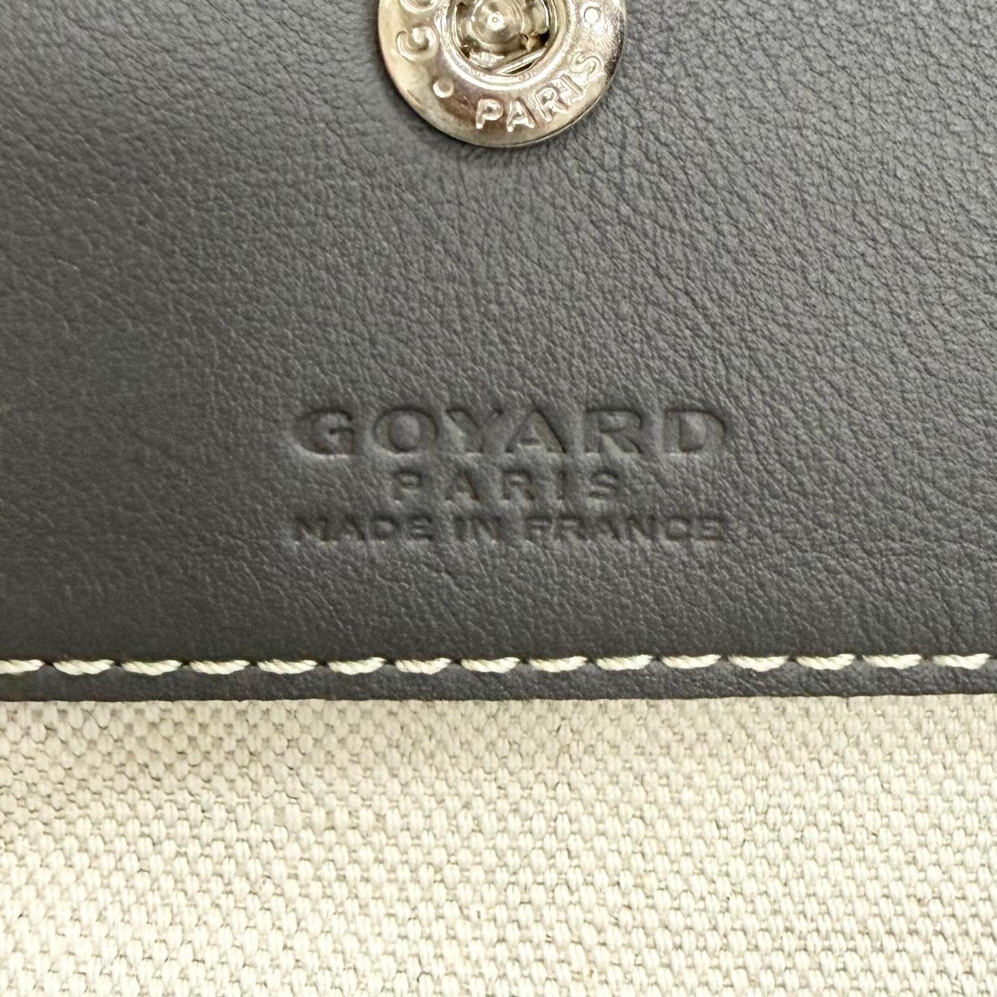 GOYARD Ange PM Tote Bag, Goyardine Canvas with Leather Accents, Comes Pouch, Grey, Made in France, Women's, Includes Dust Bag — Like New