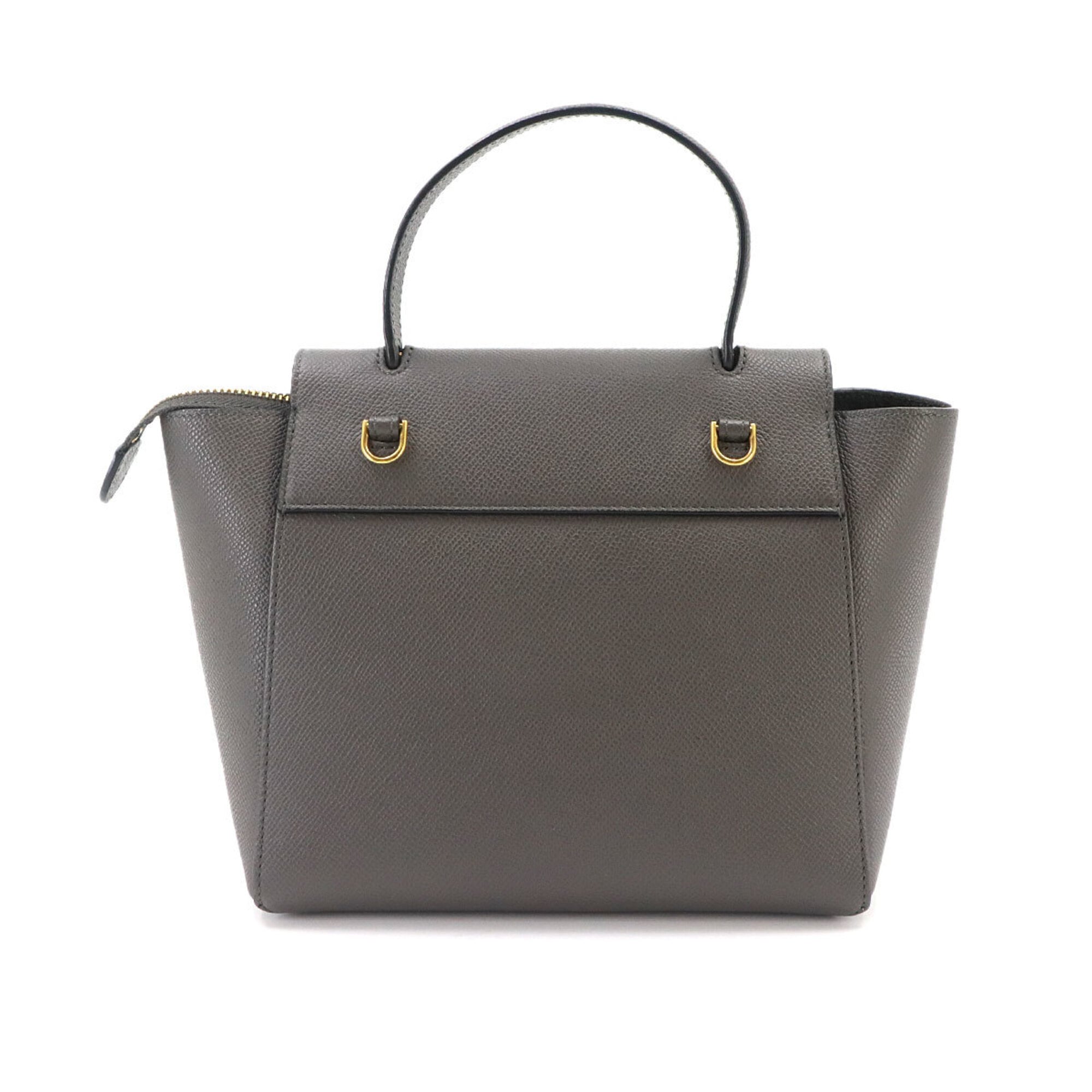 Celine CELINE Bag Waist Nano 2-way Hand Shoulder Handbag Leather Gray 189003 Belt — Like New