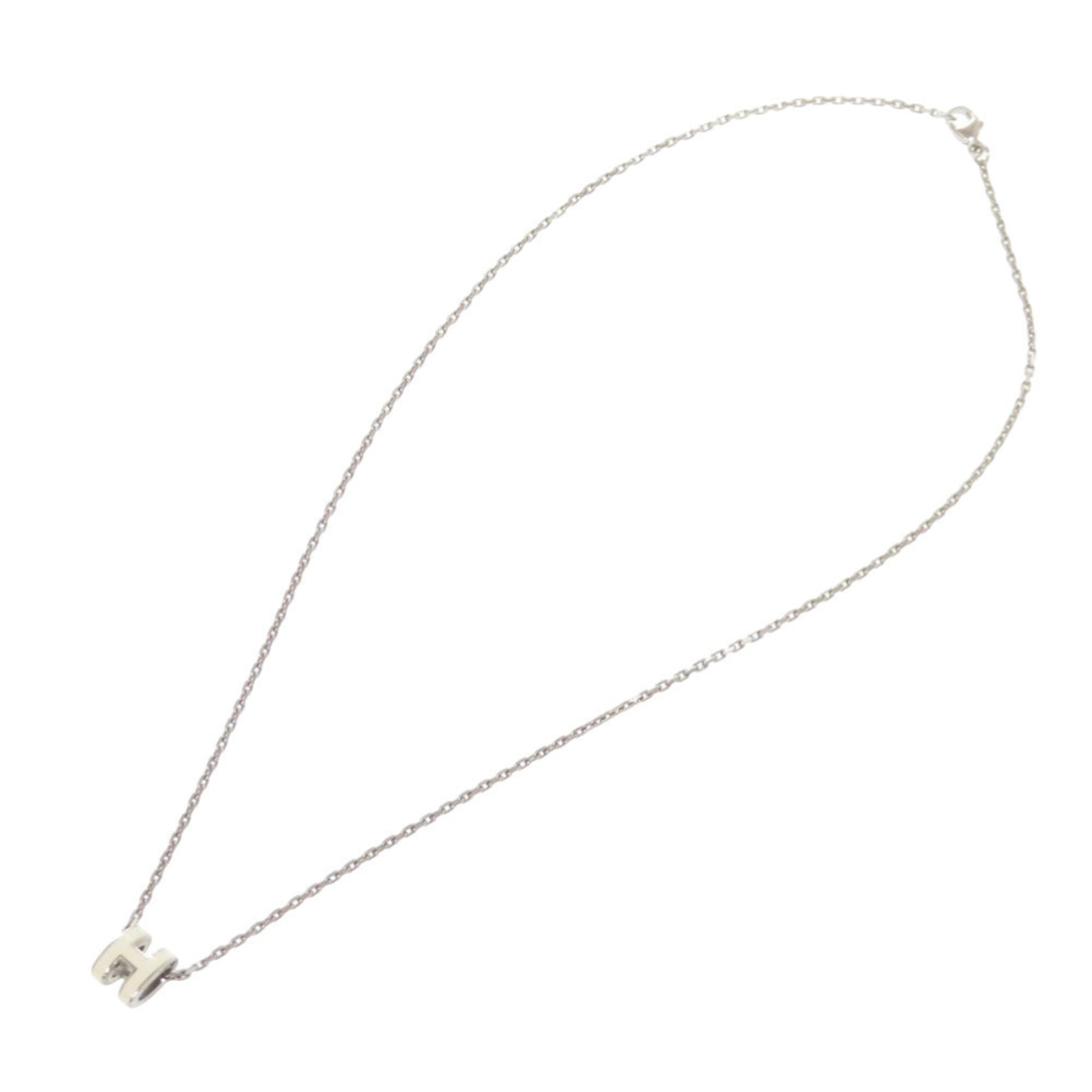 Hermes Pop H Mini White Silver Hardware Necklace Accessory 0295 HERMES — Like New