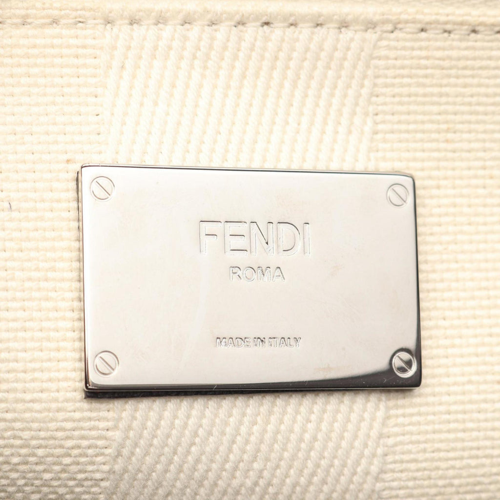 Fendi Peekaboo X-Litefit Tote Bag, Leather and Raffia, Men's, Black Brown, 7VA447