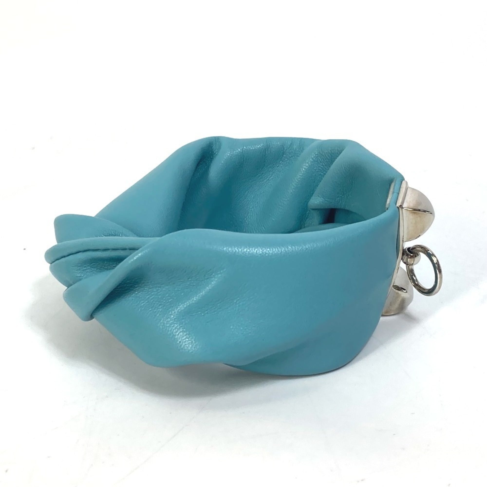 HERMES Medor Torsade Petit H Bracelet, Leather, Women's, Light Blue — Like New