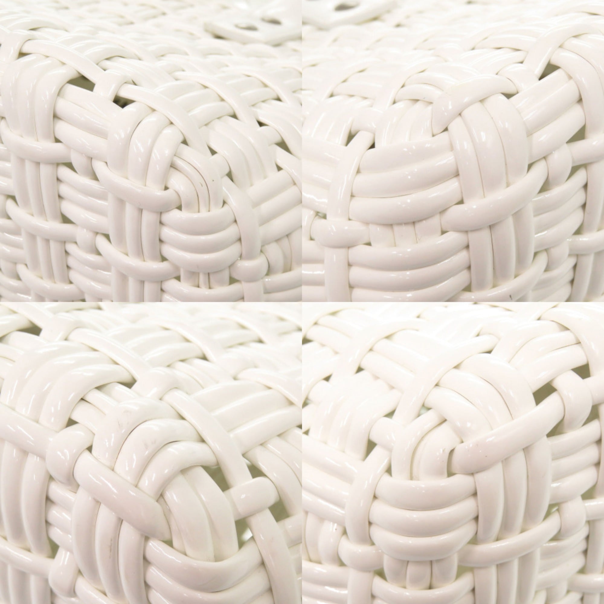 Excellent condition Balenciaga 2-way Bistro XS 671342 patent leather white handbag/basket bag, 1755BALENCIAGA