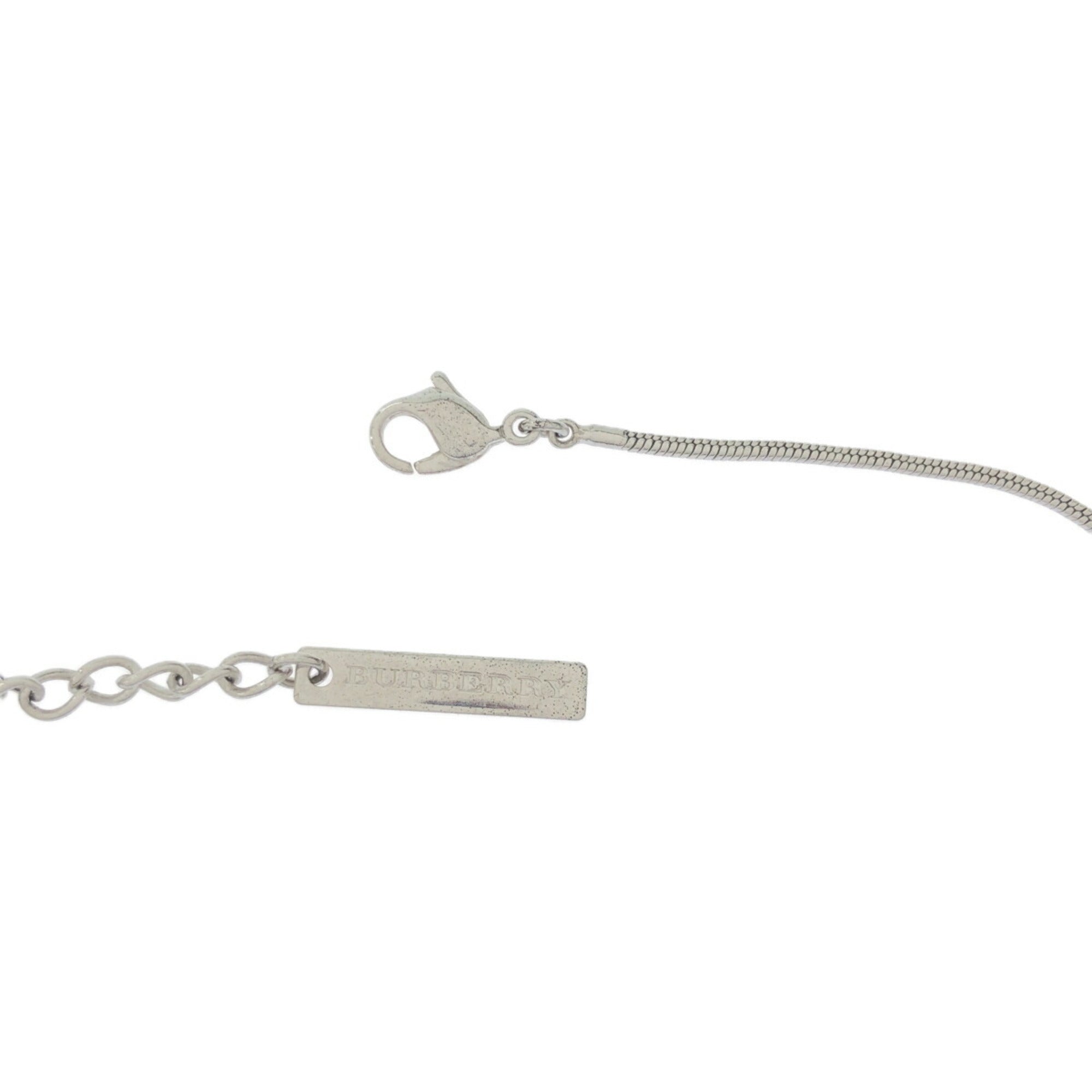 BURBERRY Nova Check Silver Necklace VINATGE Square Zirconia Women's Mikunigaoka Store ITKZB654Z0DS RM0105V