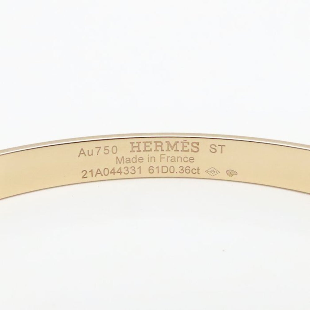 HERMES Kelly PM Bangle with Diamonds, 18K Pink Gold, Women's, H110013B00SH 295306 — Like New