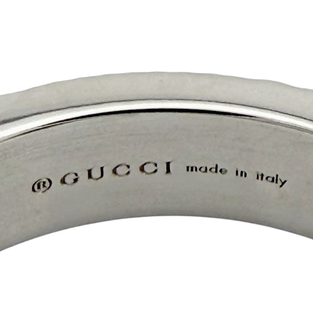 Gucci Icon Heart Ring, 18K White Gold, Women's — Like New