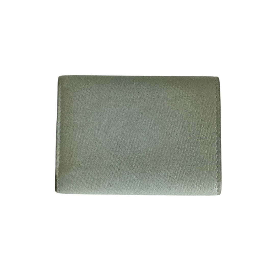 CELINE Folded Compact Wallet, Leather Tri-fold Gray, Women's