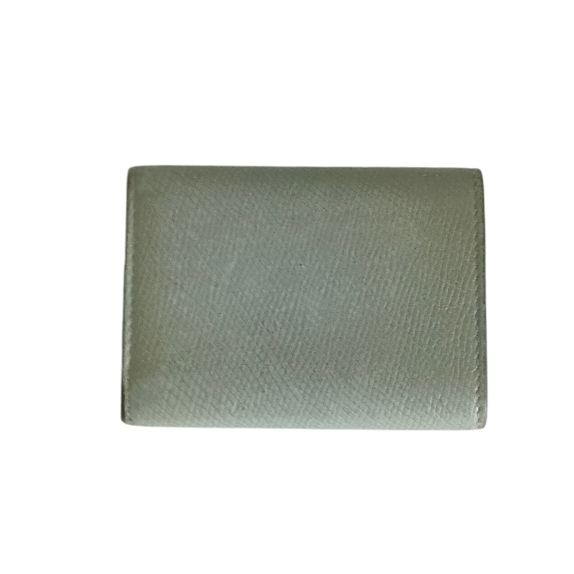 CELINE Folded Compact Wallet, Leather Tri-fold Gray, Women's