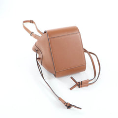 LOEWE 314.30.V07 Hammock Drawstring Mini Tan 2-Way Leather Shoulder Bag, Made in Spain, Women's — Like New