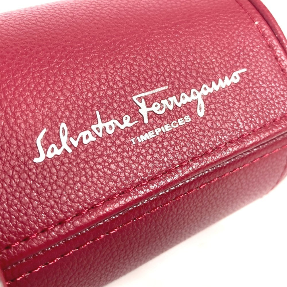 Salvatore Ferragamo Watch Case, Pouch, Leather, Men's, Red — Good