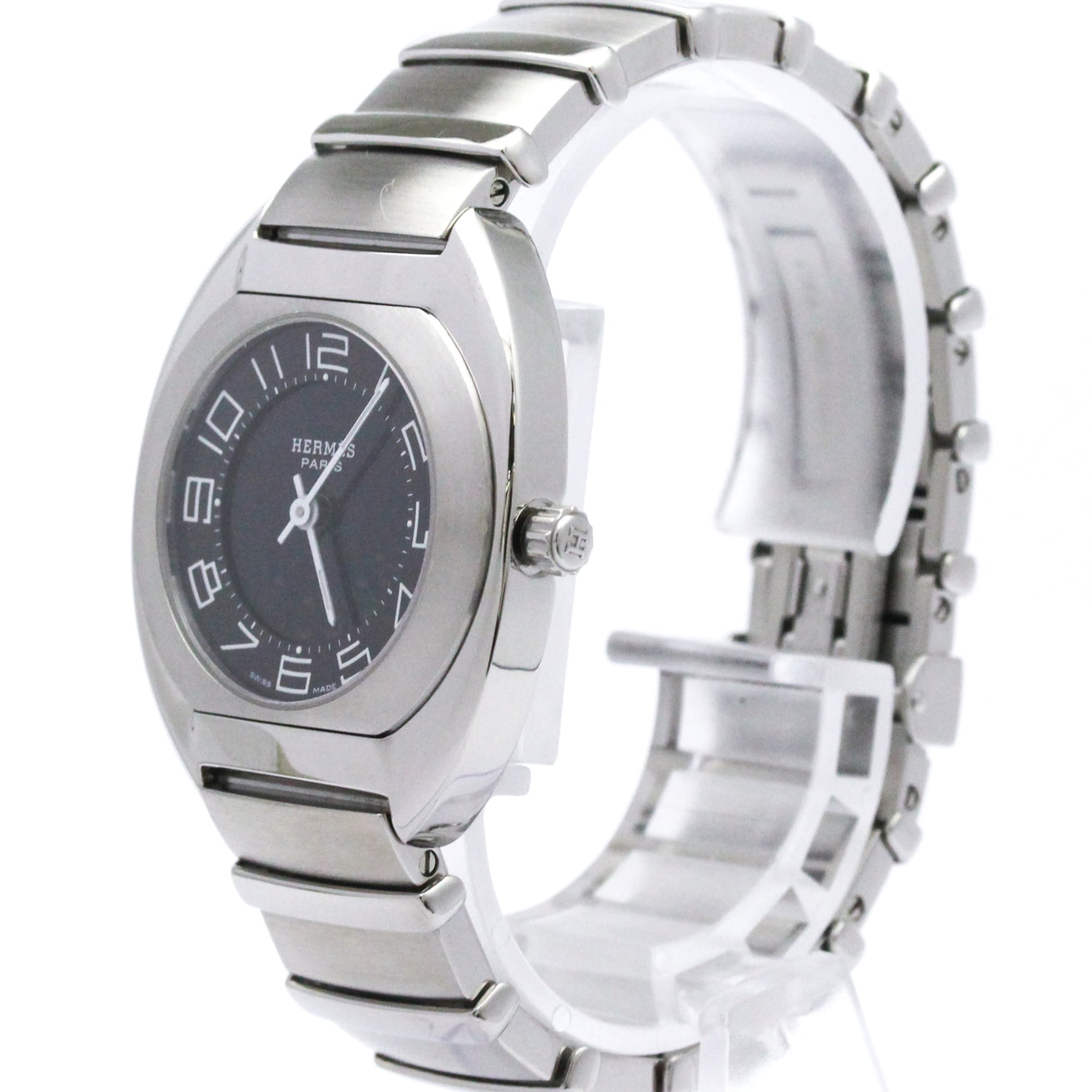 HERMES Espace Stainless Steel Quartz Ladies Watch ES1.210 Polished — Very Good