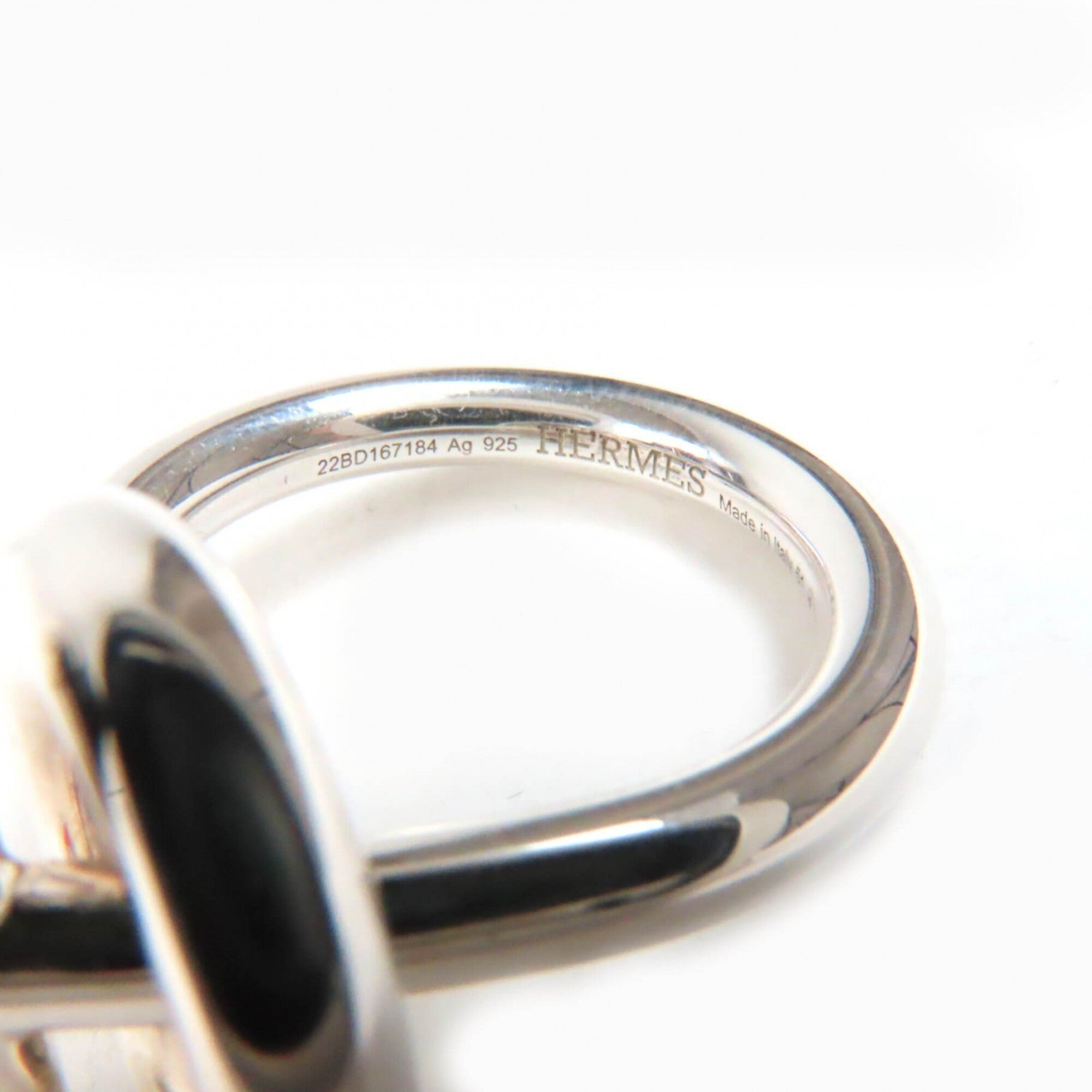 HERMES Echappé MM AG925 Ring (22BD167184), 2022 model, Silver, Size 51 (Japanese size equivalent), with box, Made in Italy, Weight: 9.9g, Women's — Like New