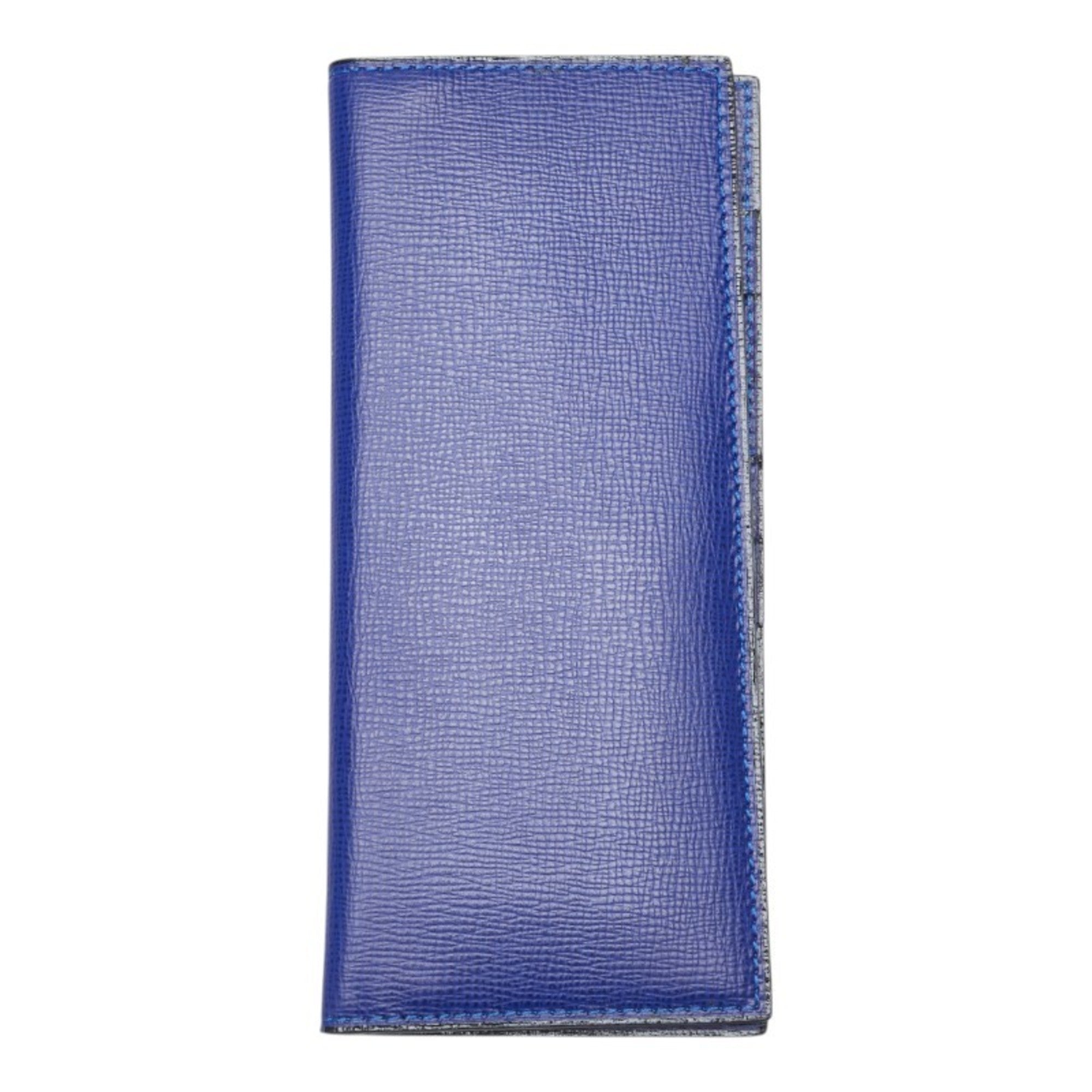 Valextra Men's Blue Leather Long Wallet