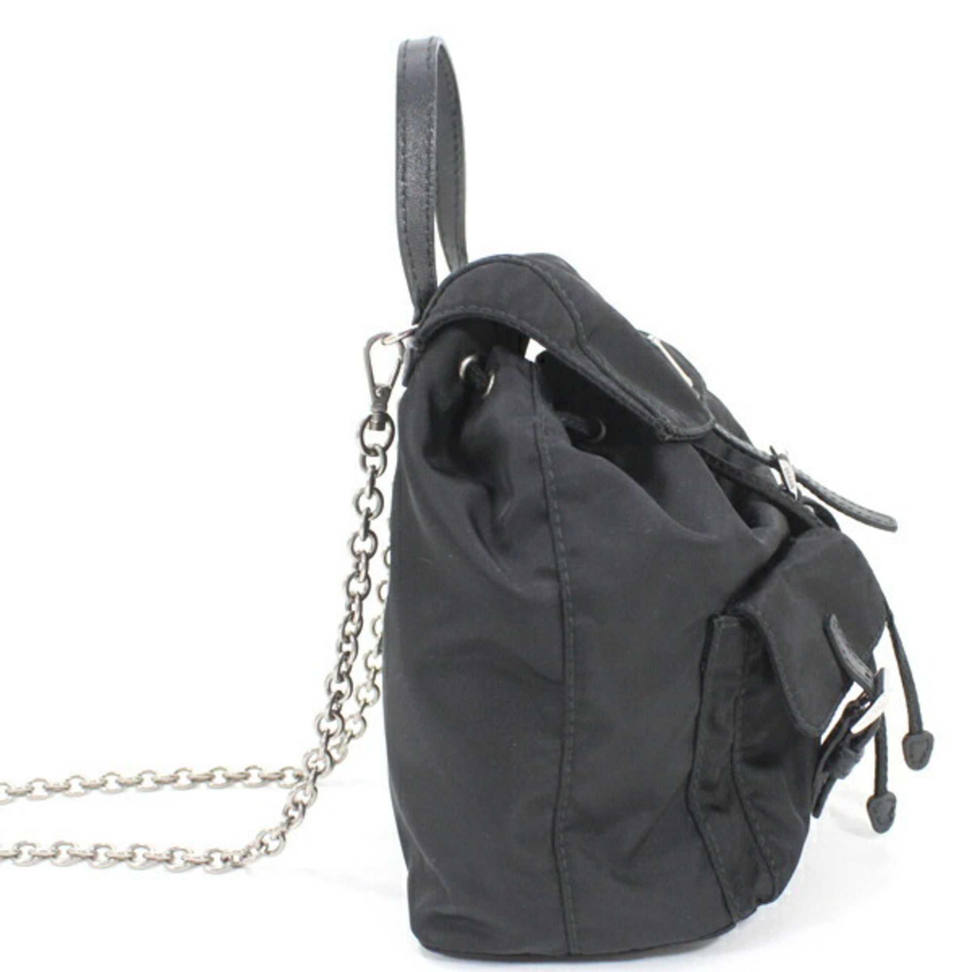 Prada PRADA Shoulder Bag Mini Backpack Nylon Black 1BH029 Women's NERO KM2805 — Like New